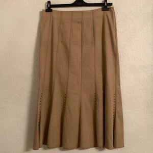 Reba Cotton Tan Bronze Accent Maxi Skirt Size 10
